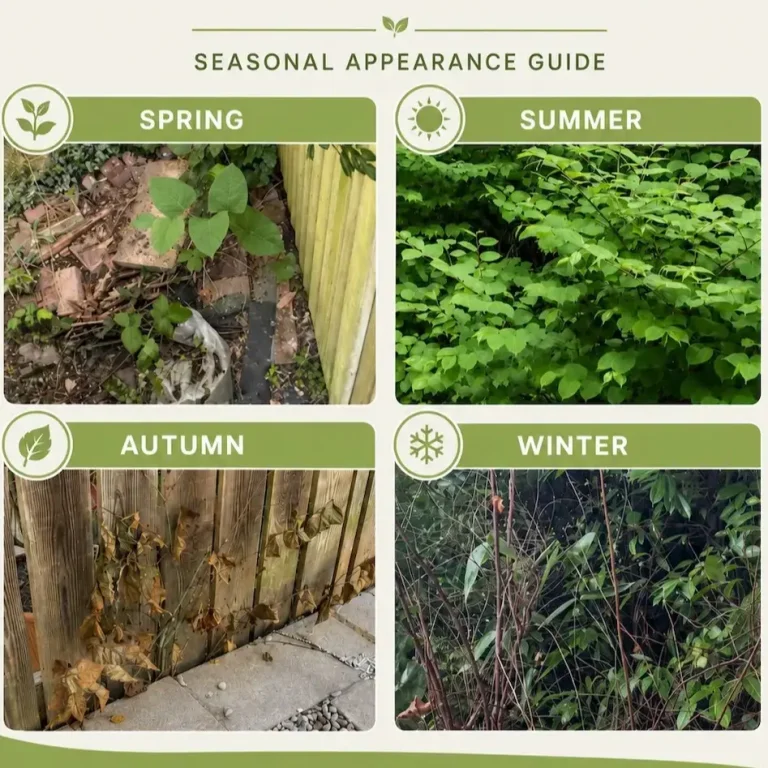 A depiction of Japanese knotweed across the 4 seasons