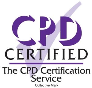 A purple logo on a whiote background for CPD accredited Japanese Knotweed Courses