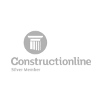 Constructionline Silver Member logo: circular emblem with a stylized column and the text 'Constructionline' below.
