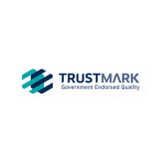 Trustmark logo: teal and navy geometric mark with the text 'TRUSTMARK Government Endorsed Quality'